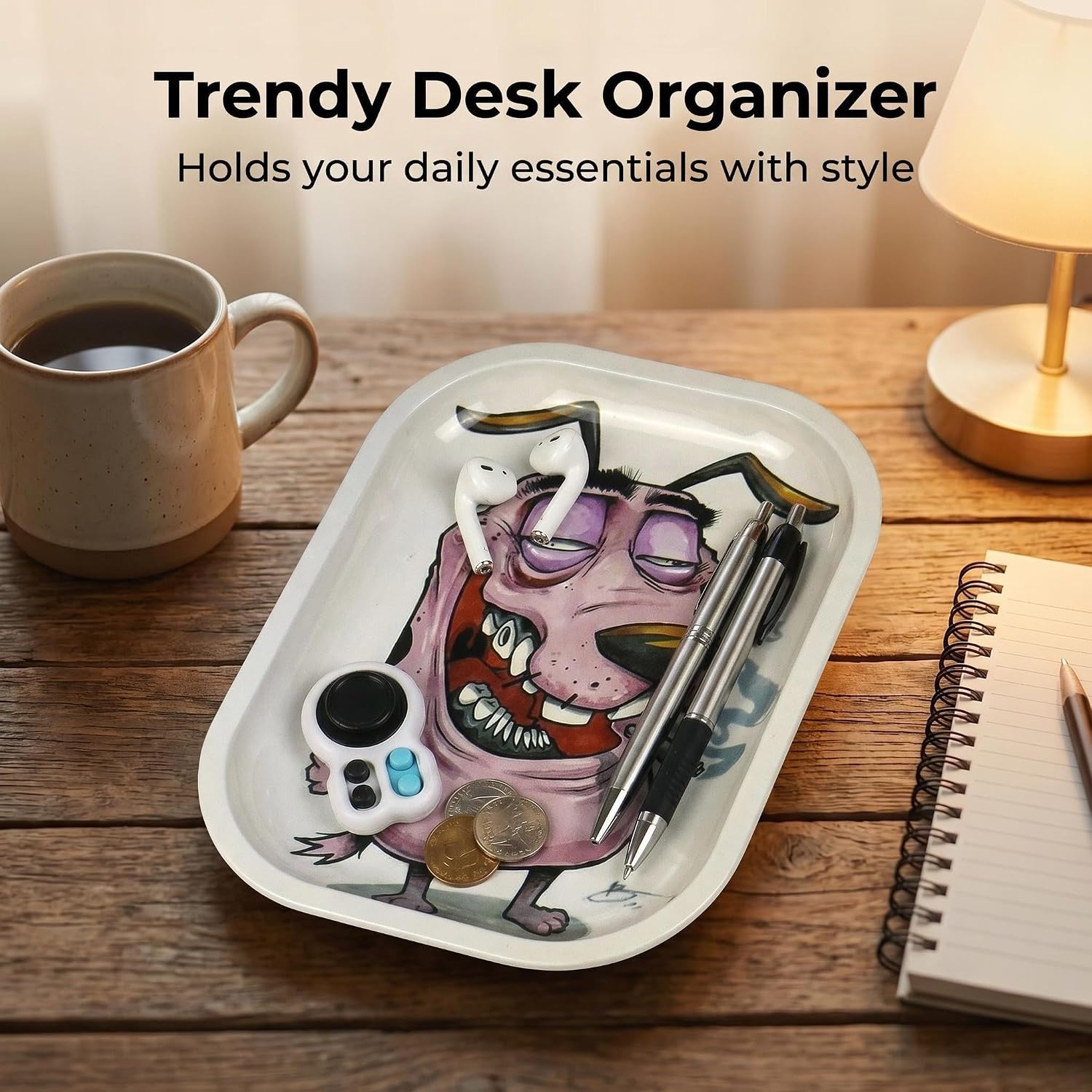 Rolling Trays Premium Small Metal Tray with Design - Perfect Size for Home Or Travel Accessories