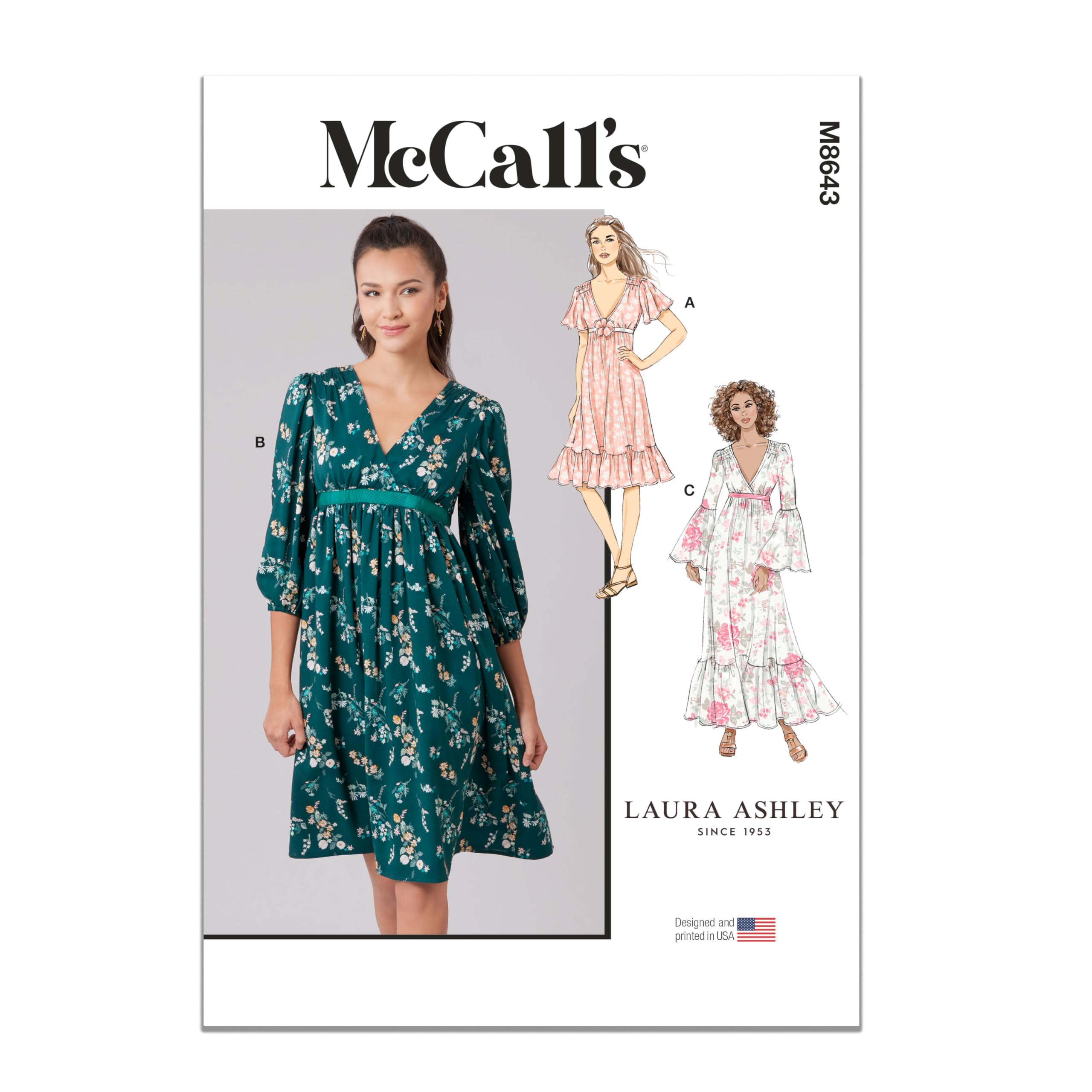 Patron de couture robe doublée McCall's M8643 pour création sur mesure