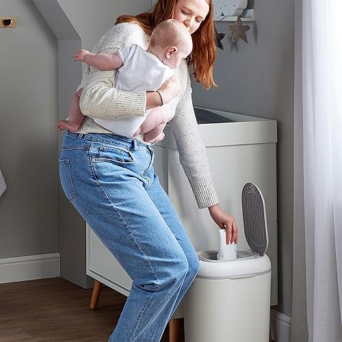 Miniatura 4 de Shnuggle Eco-Touch - Cubo de pañales + 30 mejores forros para bolsas  Bloqueo de olor, sin recargas costosas, bolsas biodegradables, papelera