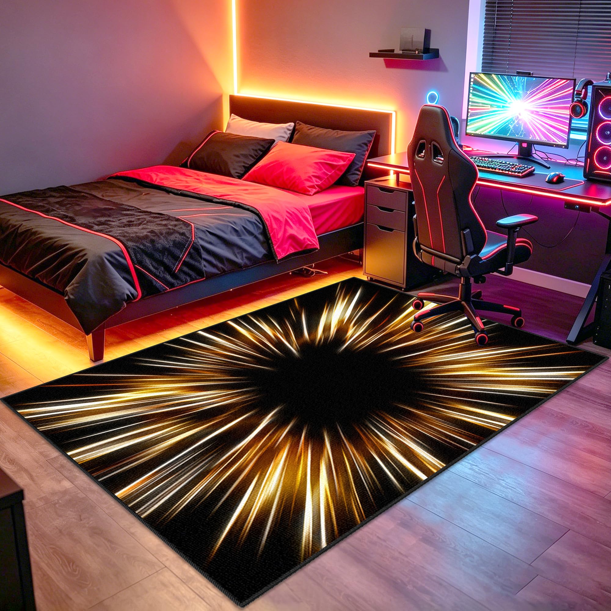 Dywan do sypialni Gaming Mata do gier na krzesło komputerowe 120 x 140 cm Antypoślizgowy dywan krzesło do gier na salę zabaw Dywan do salonu dla graczy Chłopiec