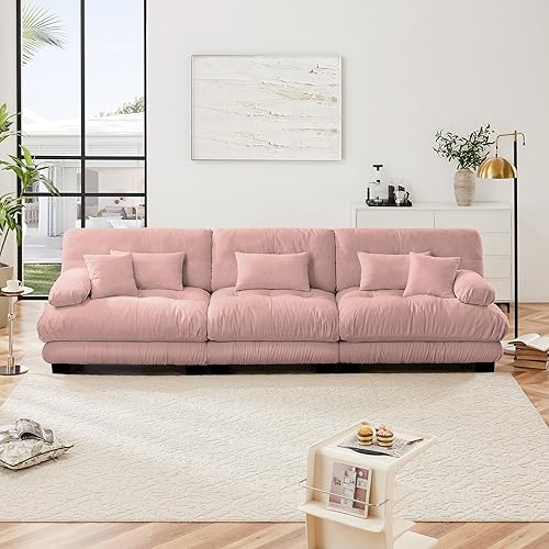 Miniatura 98 de Otomana beige para sofá modular modular, sofá individual, asiento otomano para sofá modular convertible, sofás de terciopelo para sala de estar,