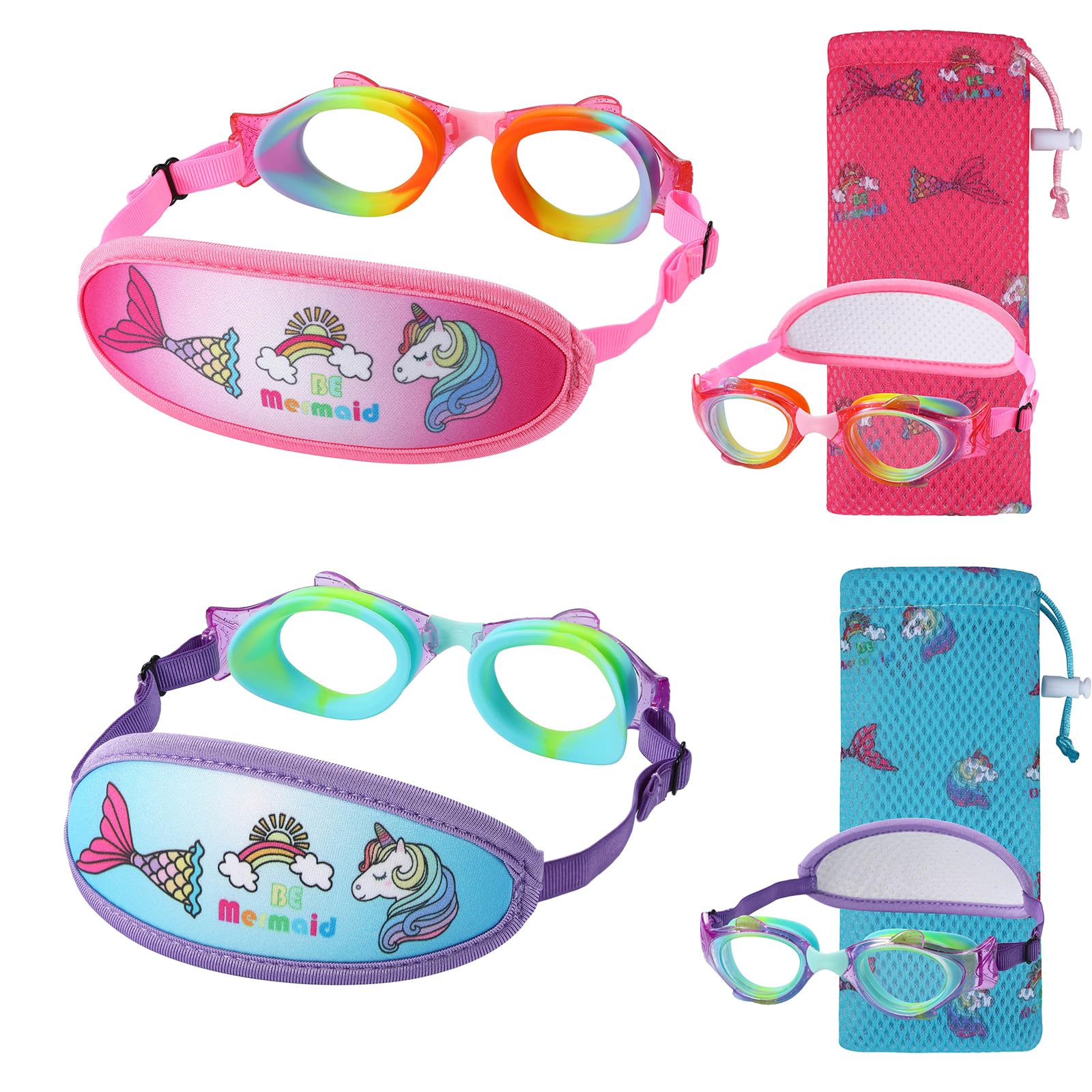 Schwimmbrille für Kleinkinder, 3 / 4 / 5 Jahre, Kinderbrille, kein Ziehen an Haaren, Stoffband