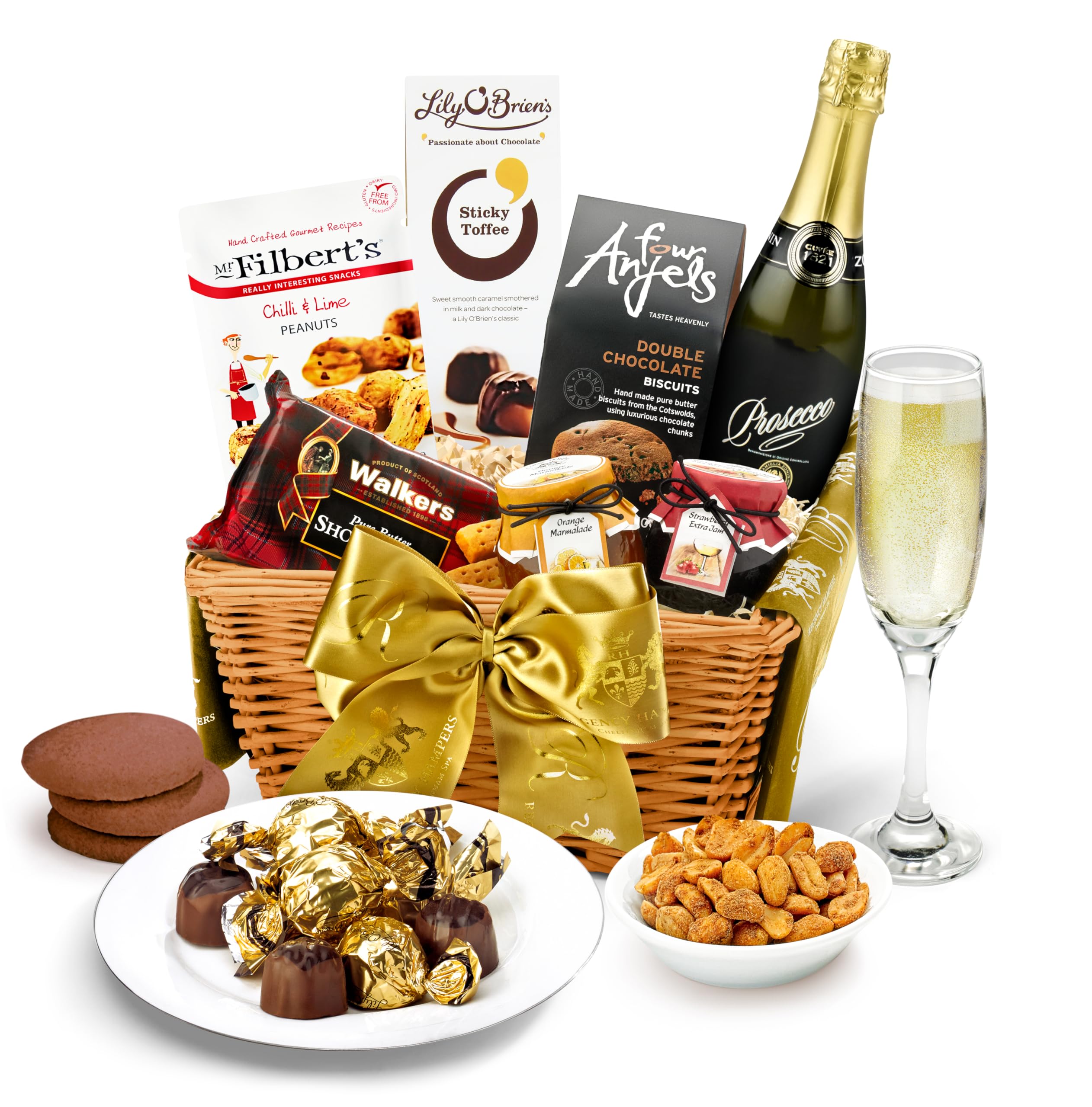 Windermere Prosecco Hamper - Premium Sparkling Wine Gift Set with Artisan Chocolates, Shortbread, Jam - Luxury Prosecco Gift Basket for Her, from Regency Hampers