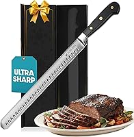 Vista 9 de Cuchillo para carne de res - Cuchillo de corte de barbacoa premium de 12" con tang completo y hoja afilada. Regalo para papá de parte de esposa
