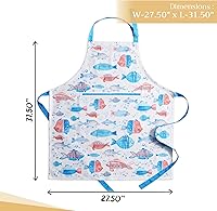 Vista 650 de Maison d' Hermine Delantal 100% de algodón para mujeres con bolsillo de cocina delantal de chef para hombres, decoración de Pascua