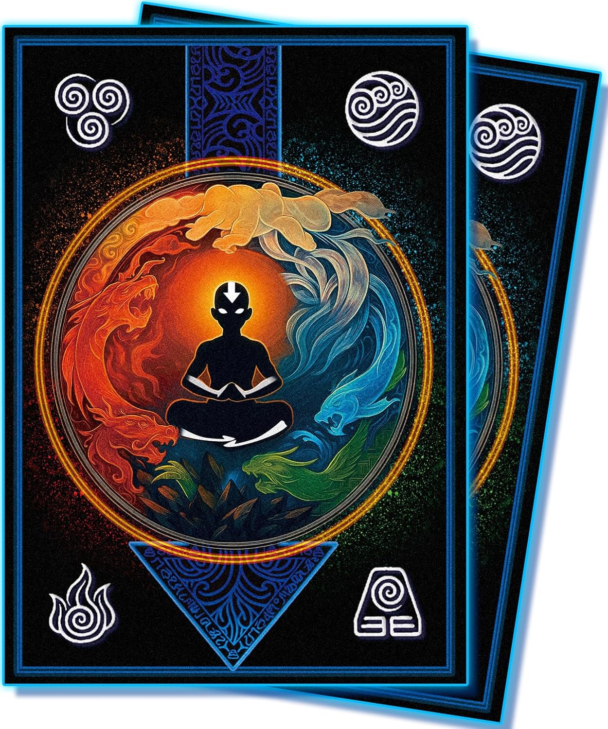 MTG Card Sleeves 100 Pcs (The Last Airbender) Art Sleeves Deck Protector, HD Clear Front & Matte Back, Smooth Shuffle Standard Size Card Sleeves for TCG MTG Cards - Master Aang