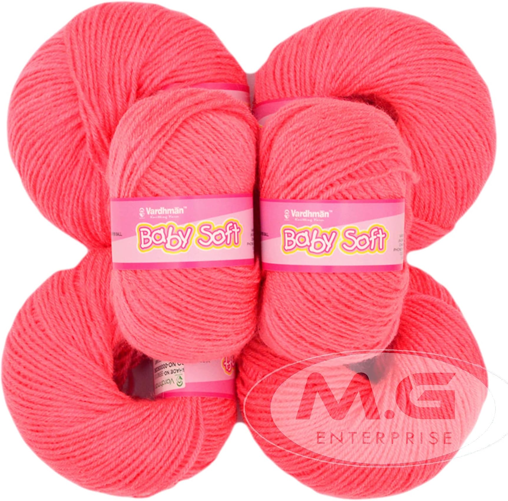 Vardhman 100% Acrylic Wool Gajri (6 pc) Baby Soft Wool Ball Hand Knitting Wool/Art Craft Soft Fingering Crochet Hook Yarn, Needle Knitting Yarn Thread Dye W Pub