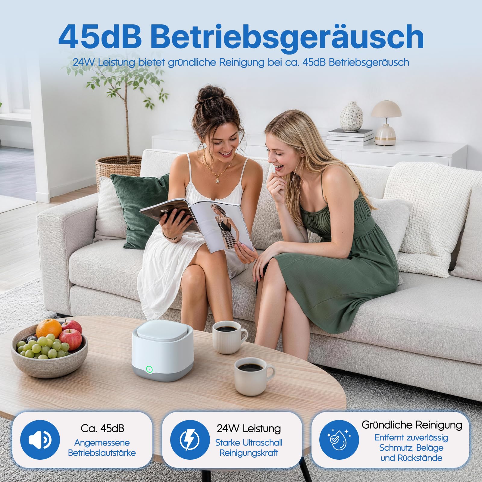 Ultraschallreiniger für Zahnschienen und Prothesen 200ML (Weiß)