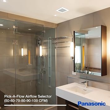 Panasonic Intelli-Balance 100 Energy Recovery Ventilator (ERV), 30-100 CFM, Standard Plug-In, Cold Climate, FV-10VEC2