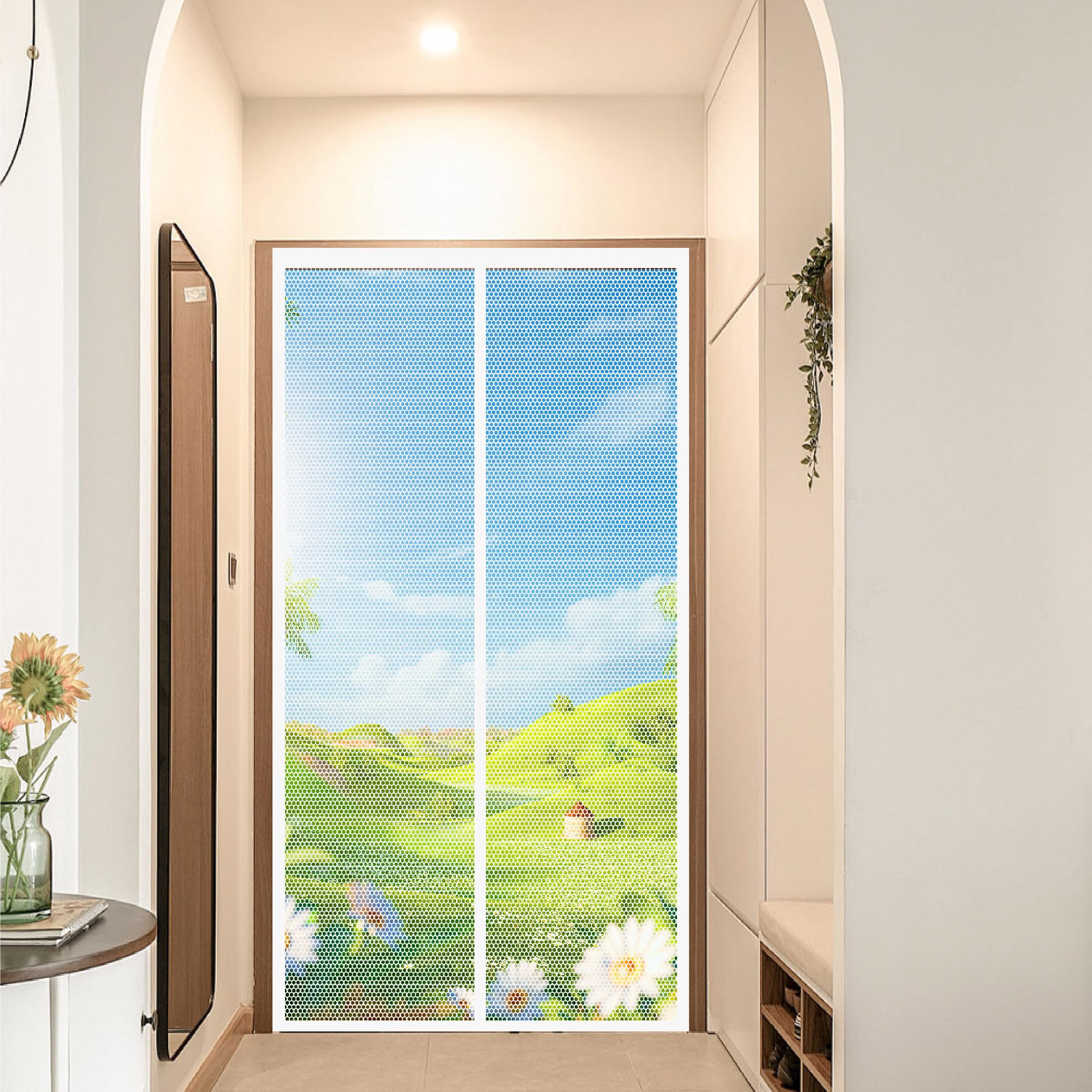 Moustiquaire porte fenetre magnetique 62x214 cm blanc