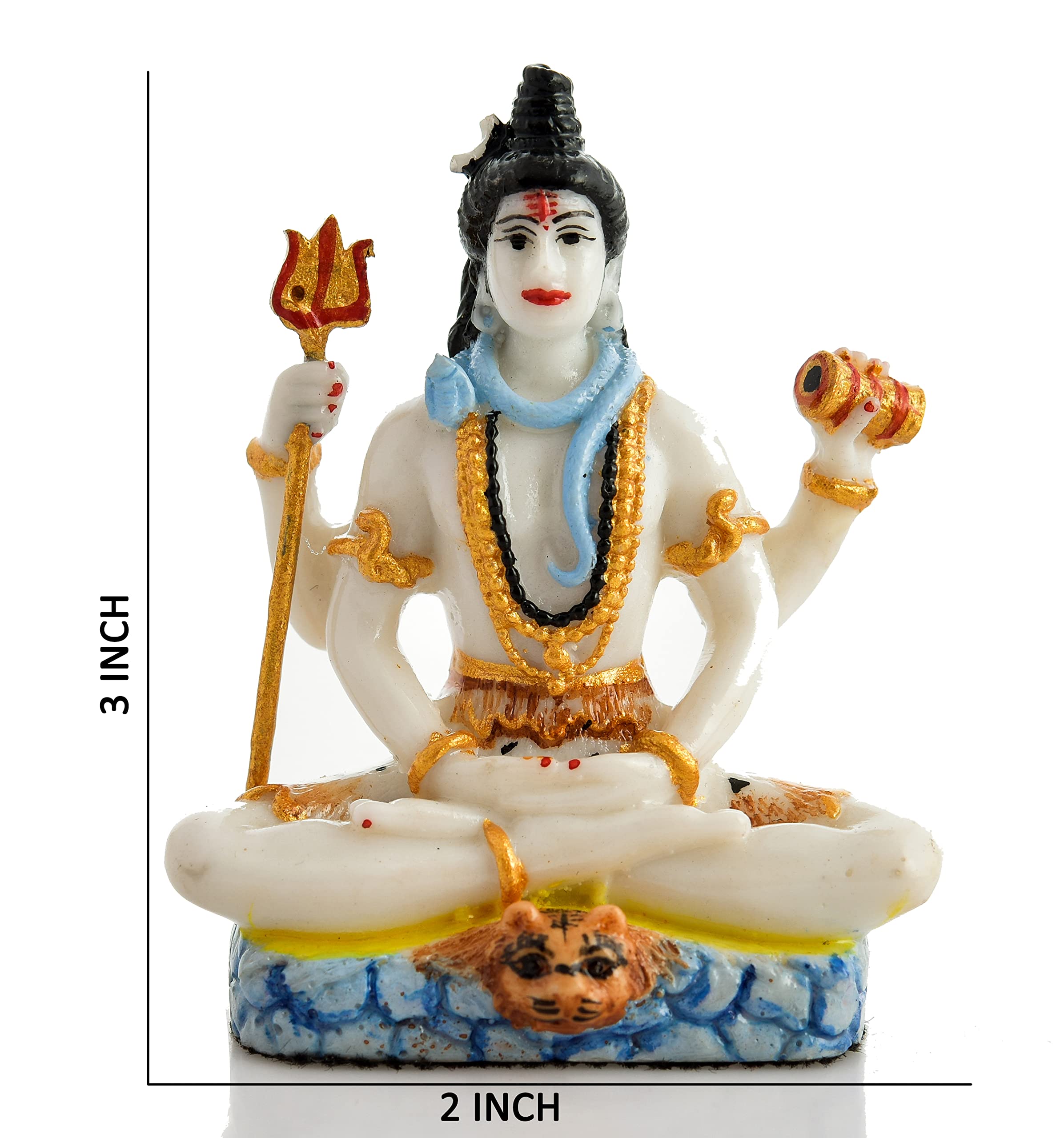 Archna Handicraft Polyresin Shiv Ji Murti for Pooja Room Figurines Idol Mahadev Sculpture (2 x 3 Inches, White), Idol - Image 2 thumbnail