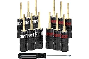 GearIT Flex Pin Banana Plugs for Speaker Wire