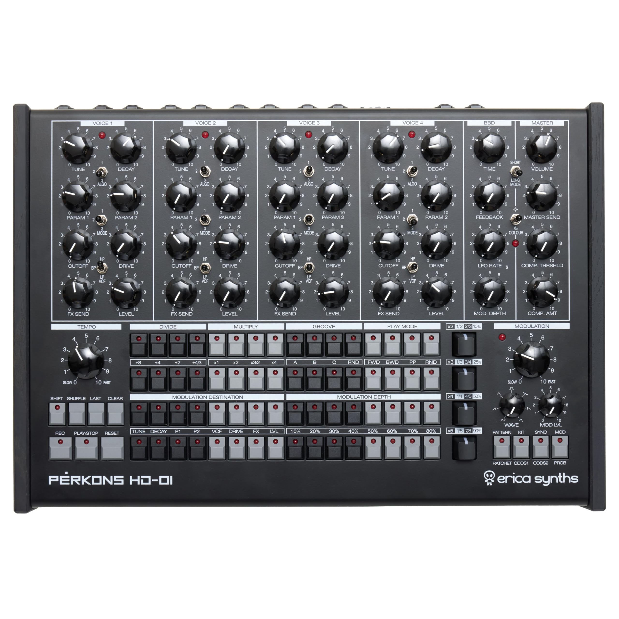 Erica Synths Perkons HD-01 Black - Drum machine