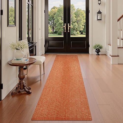 Miniatura 12 de LEEVAN Alfombra lavable para baño, alfombra tejida negra de 2 x 3 pies para entrada, alfombra de puerta delantera de algodón, alfombras pequeñas