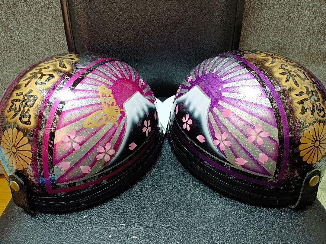 カスタムコルク半 Candyパープル＆ピンク 七色ラメ 蝶塗装 文字変更