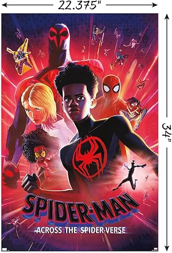 Miniatura 3 de Marvel Spider-Man Across The Spider-Verse - Póster estático de pared de una hoja, 34 pulgadas de largo x 22.4 pulgadas de ancho, versión sin marco