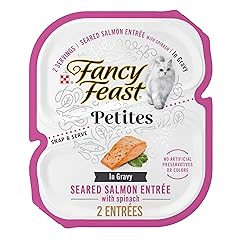 Purina Fancy Feast Petites Seared Salmon Entree With Spinach in Gravy Gourmet Wet Cat Food - (Pack of 12) 2.8 oz. Tubs