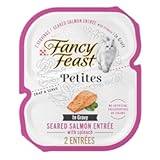Purina Fancy Feast Petites Seared Salmon Entree With Spinach in Gravy Gourmet Wet Cat Food - &lpar;Pack of 12&rpar; 2&period;8 oz&period; Tubs