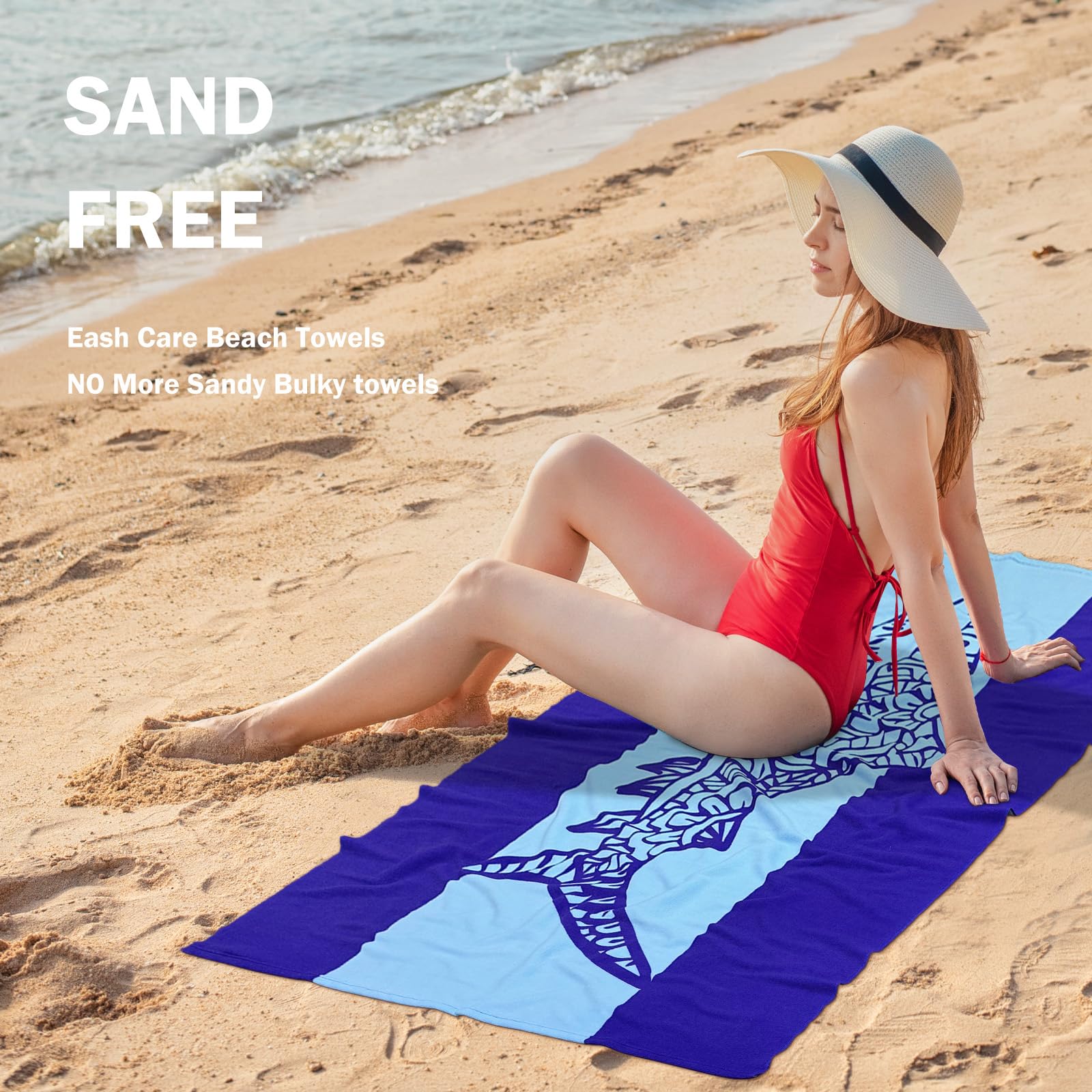cabanana Ręcznik plażowy bez piasku - duży ponadwymiarowy ręcznik plażowy odporny na piasek 70 x 35 duży ręcznik z mikrofibry szybkoschnący ręcznik basenowy, cienki, lekki, kompaktowy, do kąpieli w