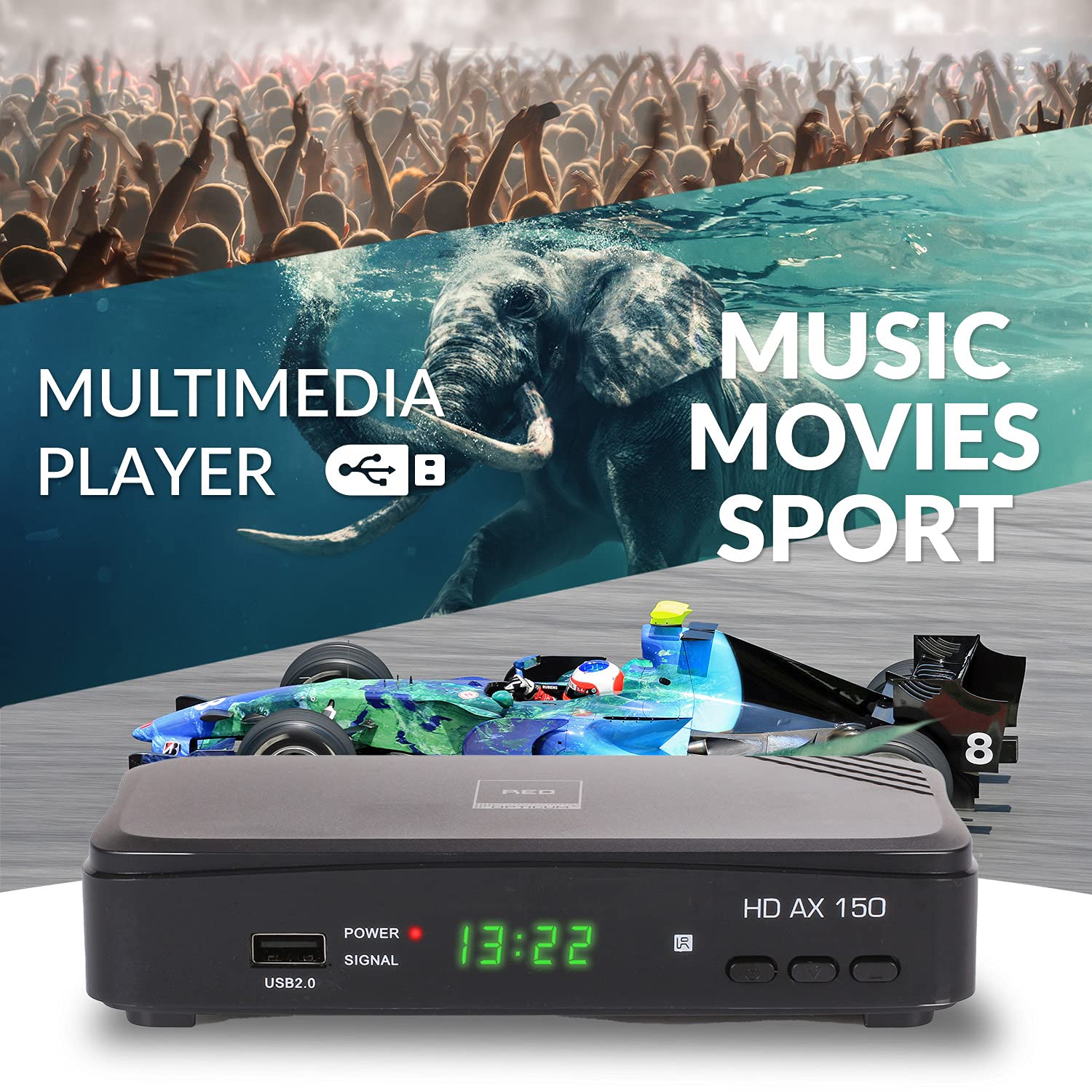 RED Opticum AX 150 Sat Receiver, Digital Satelliten-Receiver mit HDMI - SCART - USB – Full HD Receiver für Satellitenschüssel TV, HD SAT-Receiver (Test: 1,2 SEHR GUT)