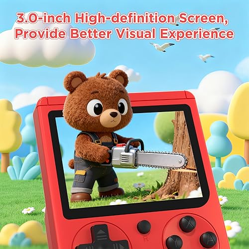 Miniatura 3 de JKV Consolas de juegos portátiles  500 videojuegos clásicos retro, batería recargable de 1020 mAh, pantalla HD de 3.0 pulgadas, juegos de viaje