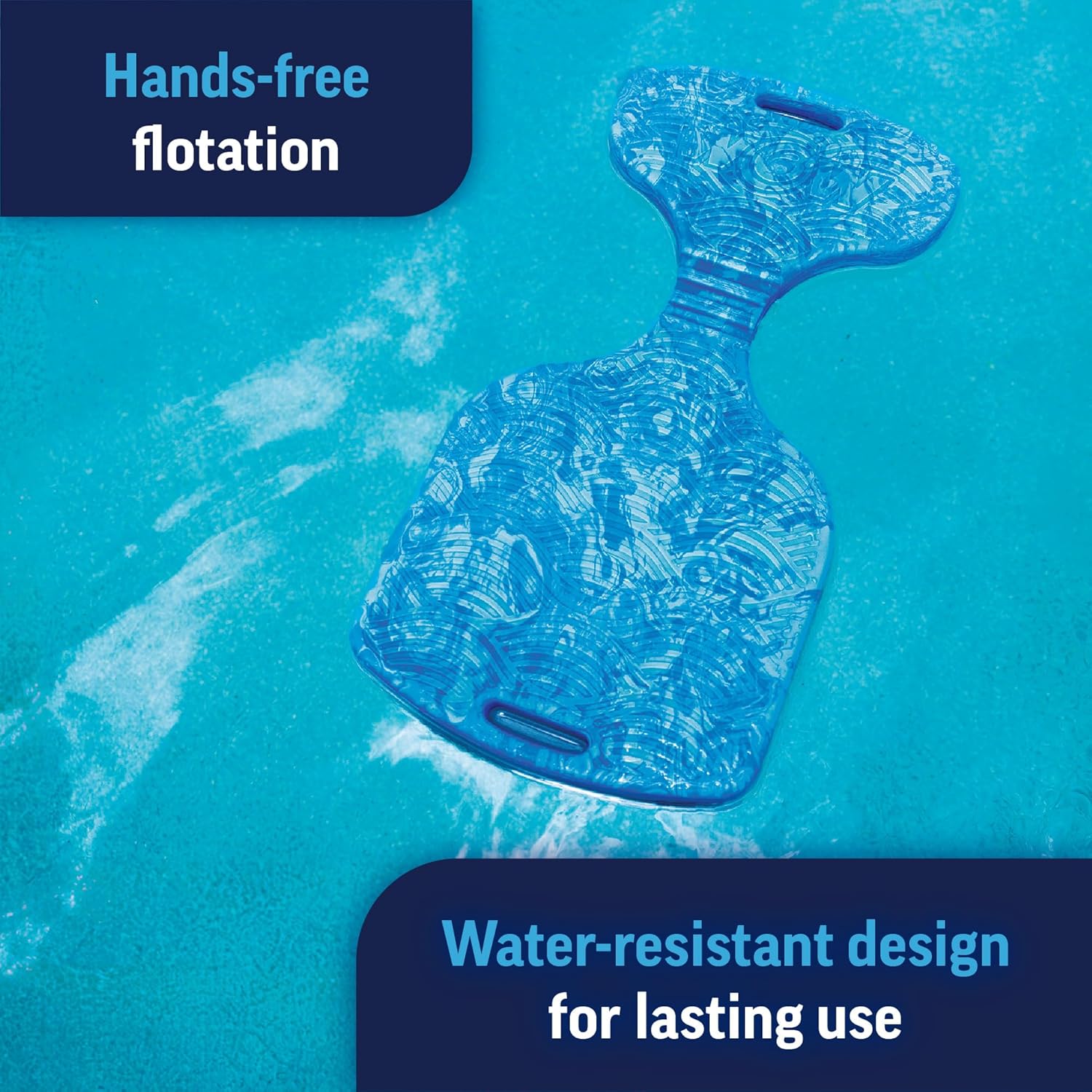 Wow Sports Vacation Mode Foam Water Saddle Float - Blue - Hands-Free Pool Seat - Whale Tail - for Kids & Adults