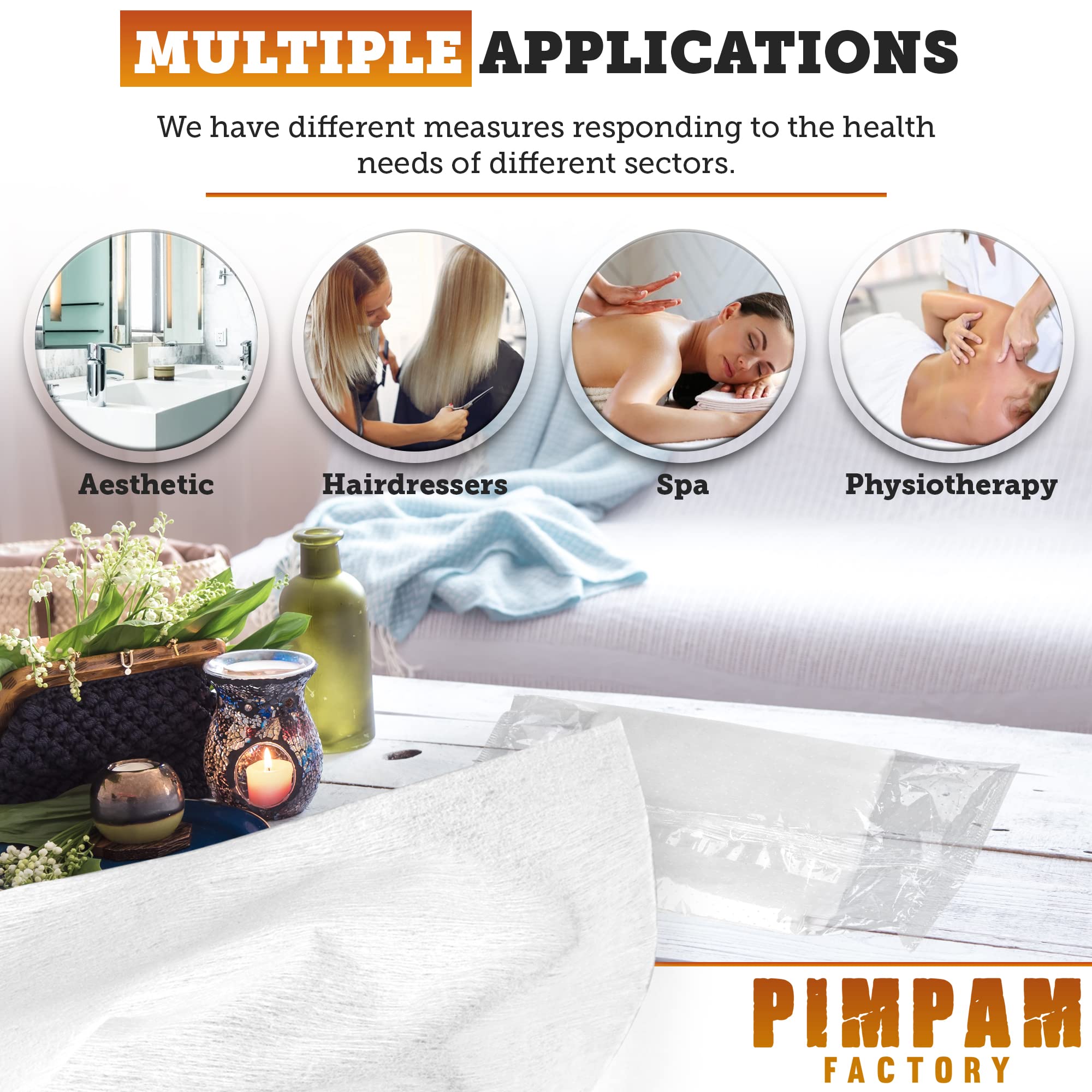 Asciugamani Monouso PimPam Factory 80x160 Cm - Pack Da 10, Spunlace, Ipoallergenici, Per Parrucchieri E Estetica