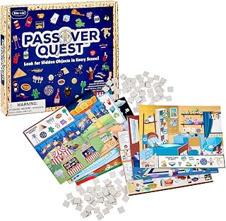 Rite Lite Passover Quest Game Passover Gifts Activities Jewish Pesach Seder Holiday Party Favors - Be The 1st to Find All Passover Icons in All 6 Scenes! 100 Matzah Chips 1-6 Players Hours of Fun!