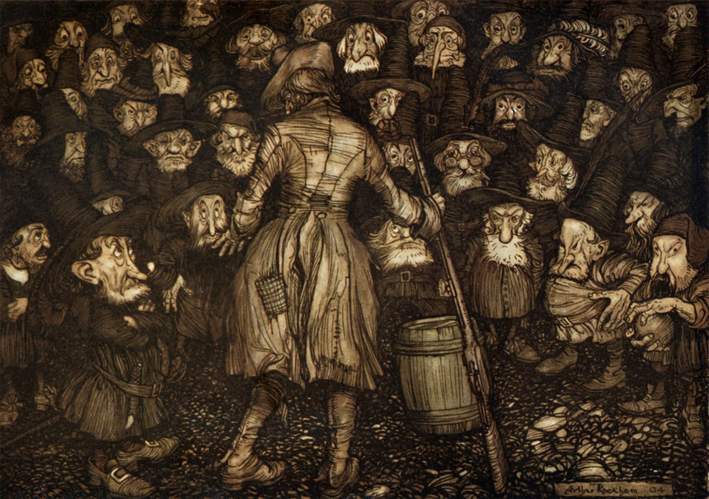 SERENDIPITP Retro Picture Poster Wall Art Pictures Painting Washington Irving Short by Arthur Rackham Wall Art Canvas Print for Wall Decor 60x90cm