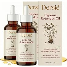 Pack of 2 Dersie Cyperus Rotundus Oil Cyperus Rotundus Oil for Hair Removal Inhibitor for Unwanted Face & Body Hair Reduction Soothing Daily Skin Oil with Post-Hair-Removal Care 55 mL Each