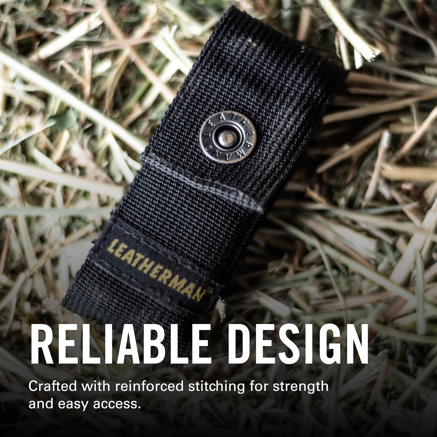 LEATHERMAN, Premium Nylon Snap Sheath, Fits 3.25” to 4.5” Multi-Tools, Black, Medium