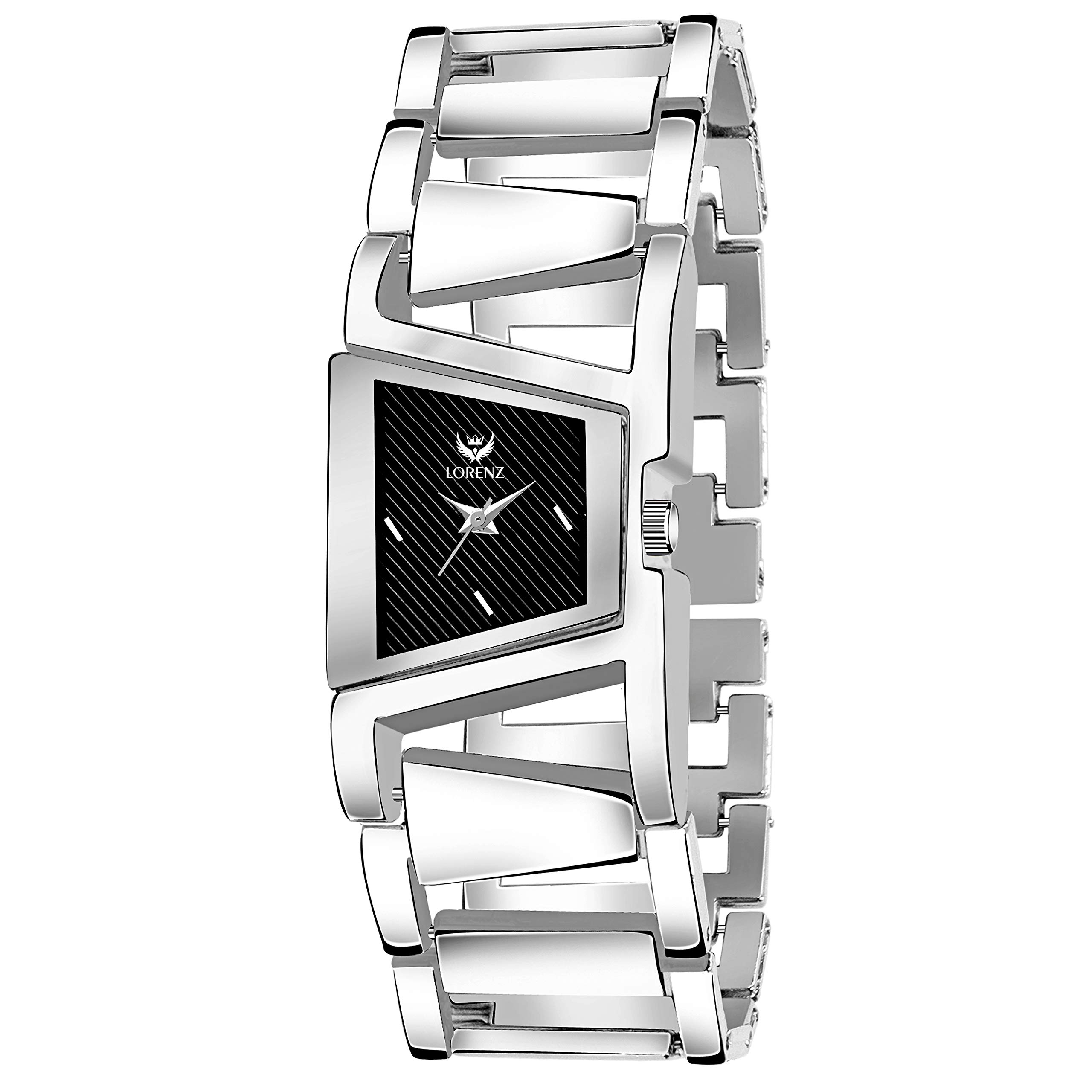 LORENZ Analogue Black Dial Silver Chain Bracelet Watch for Women | Watch for Girls- AS-74A (B083WKDV26) Amazon Price History, Amazon Price Tracker