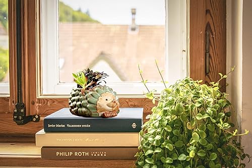 Miniatura 3 de DIYOMR Maceta Pequeña de Cerámica, Maceta de Cerámica de 4.3" de Bronce Vintage con Diseño de Animales, Maceta de Flores Cerámica, Macetas para