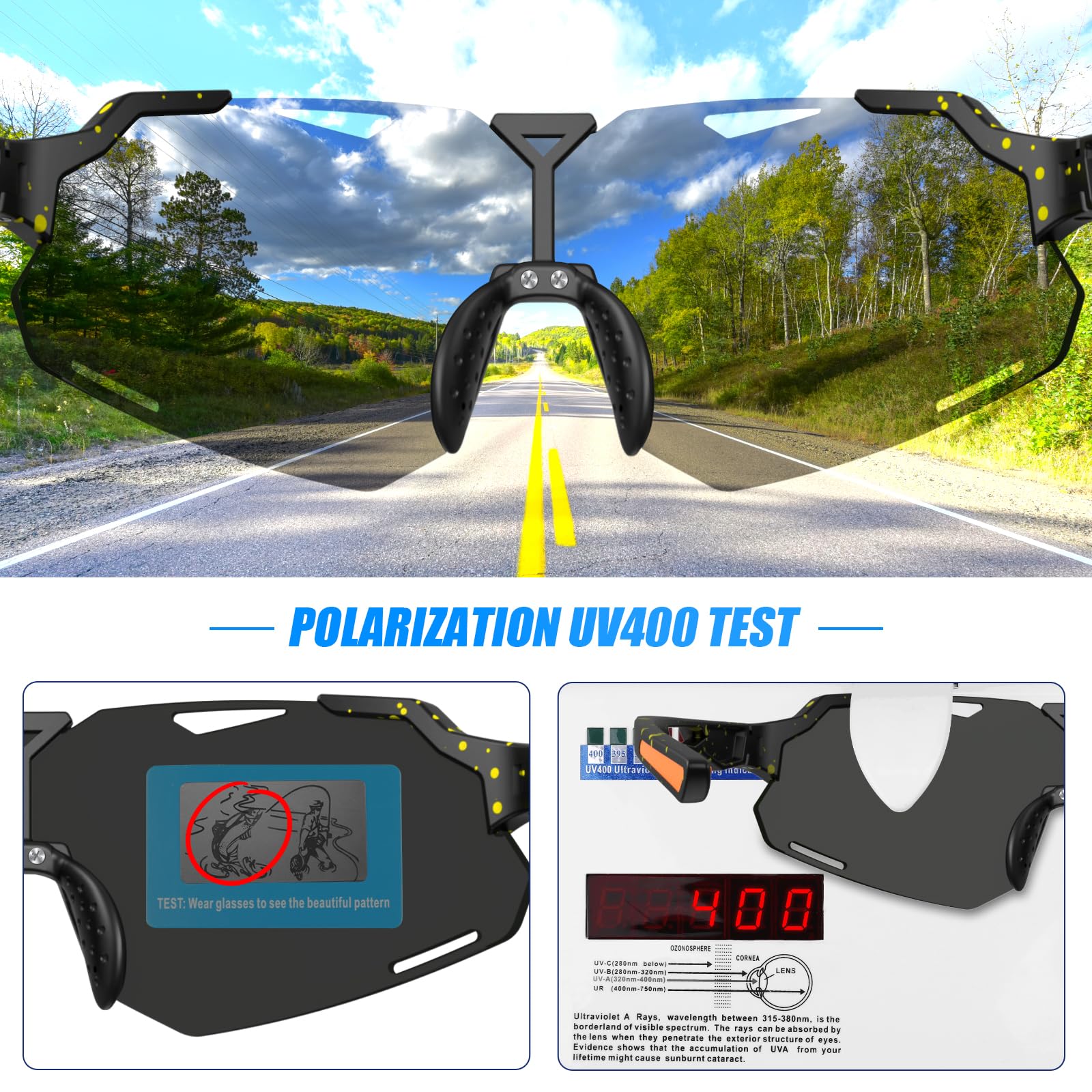 Occhiali da sole sportivi polarizzati, UV400, leggeri, montatura TR90, corsa, occhiali da baseball per uomini e donne, guida, pesca, ciclismo