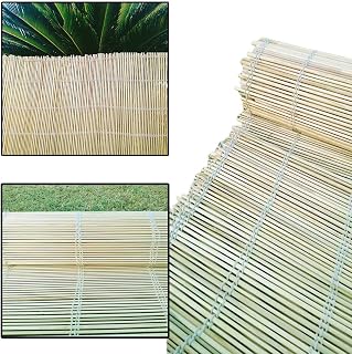 Tradezilla Natural Double Chain Thread Stitch Bamboo Fence 1 x 6M Screening Roll Extra Thick -Decorative Roll Up -Ideal for Garden Balcony Outdoor Wind and Sun Protection (1 x 6 M)