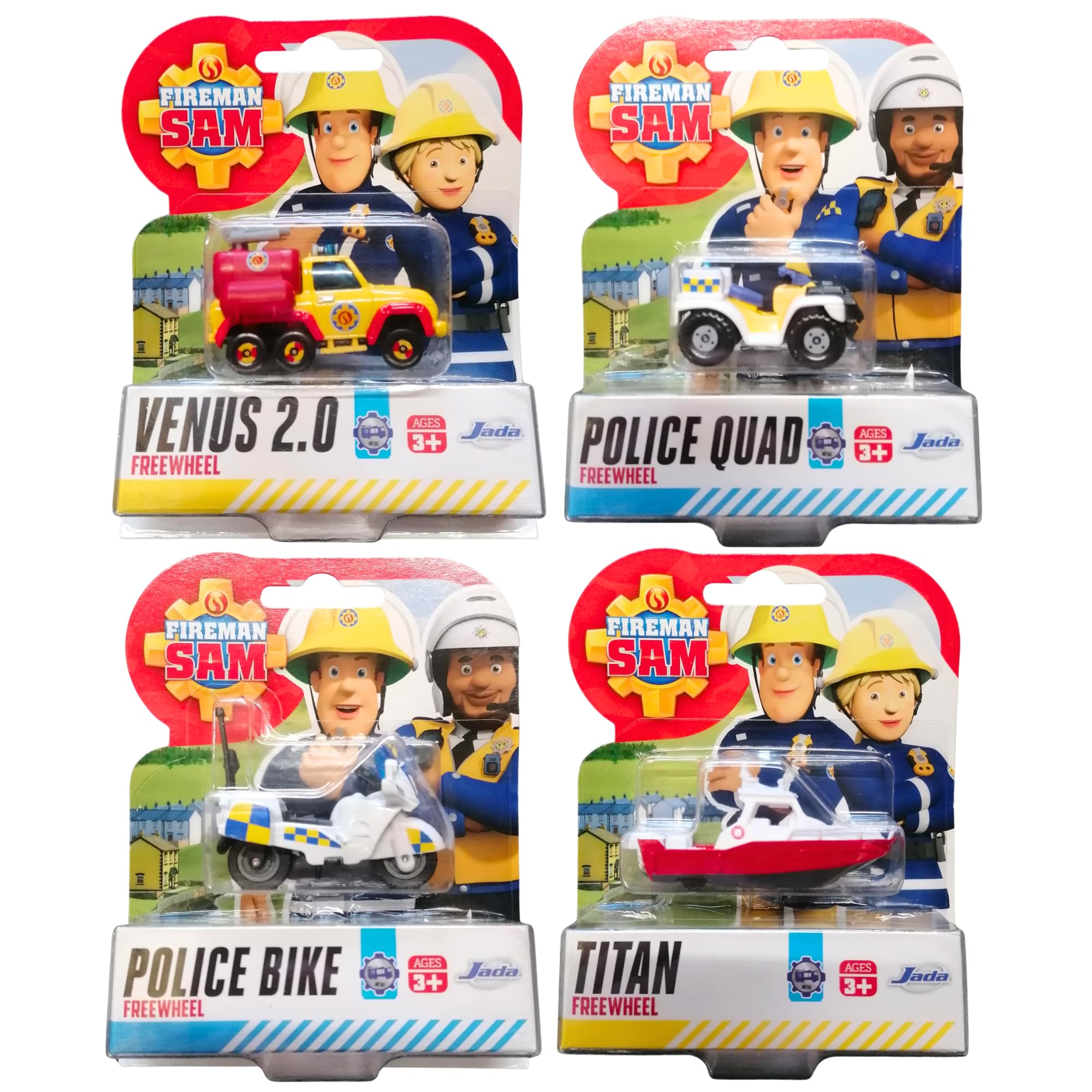 Simba Fireman Sam Figure Blind Box and Diecast Vehicle Sets - (Set of 4 Diecast Vehicles Set 2)