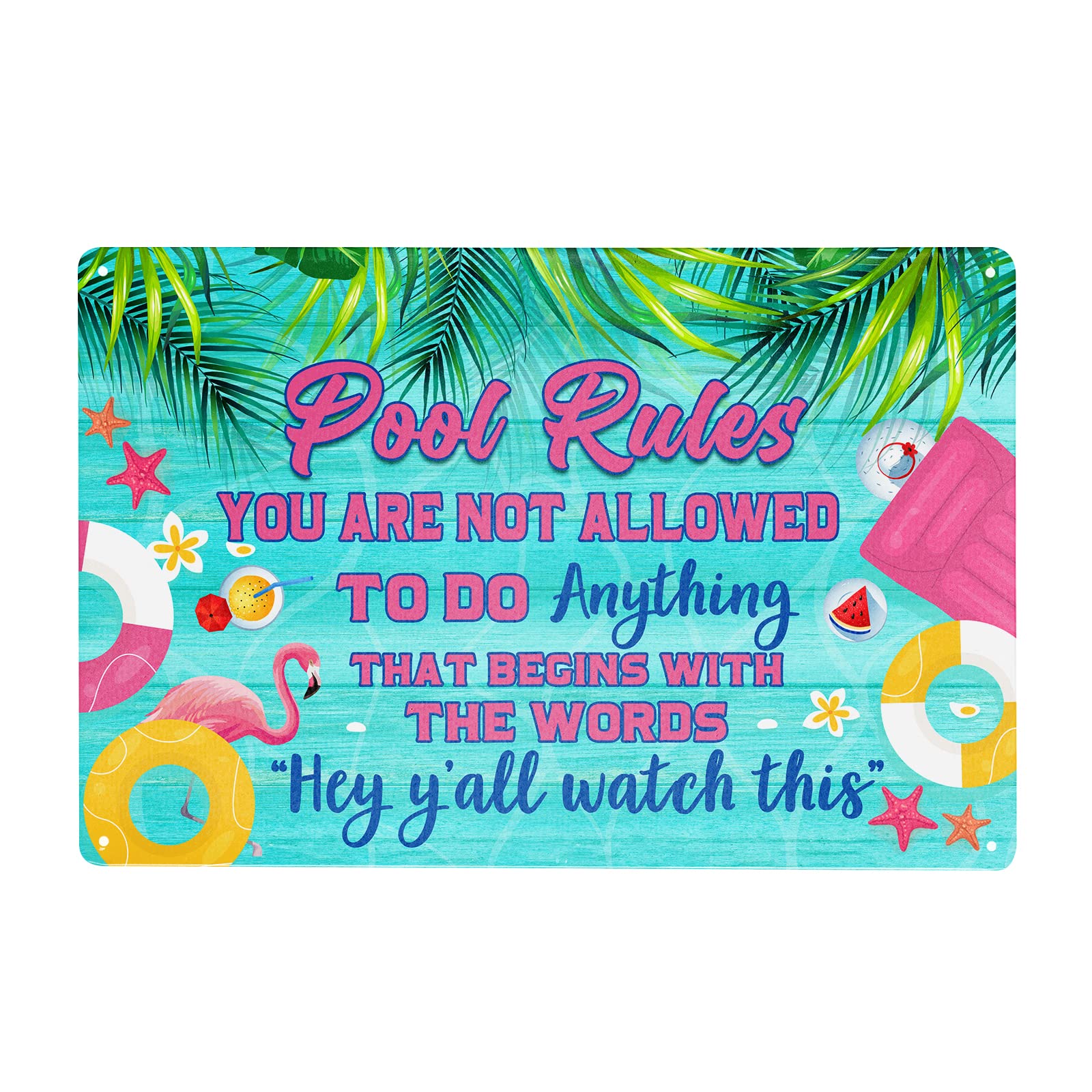 Kwqdozf As Pic Pool Rules Metal Sign, 8X12 Inch, Retro, Tin, Perfect For Indoor/Outdoor Sp