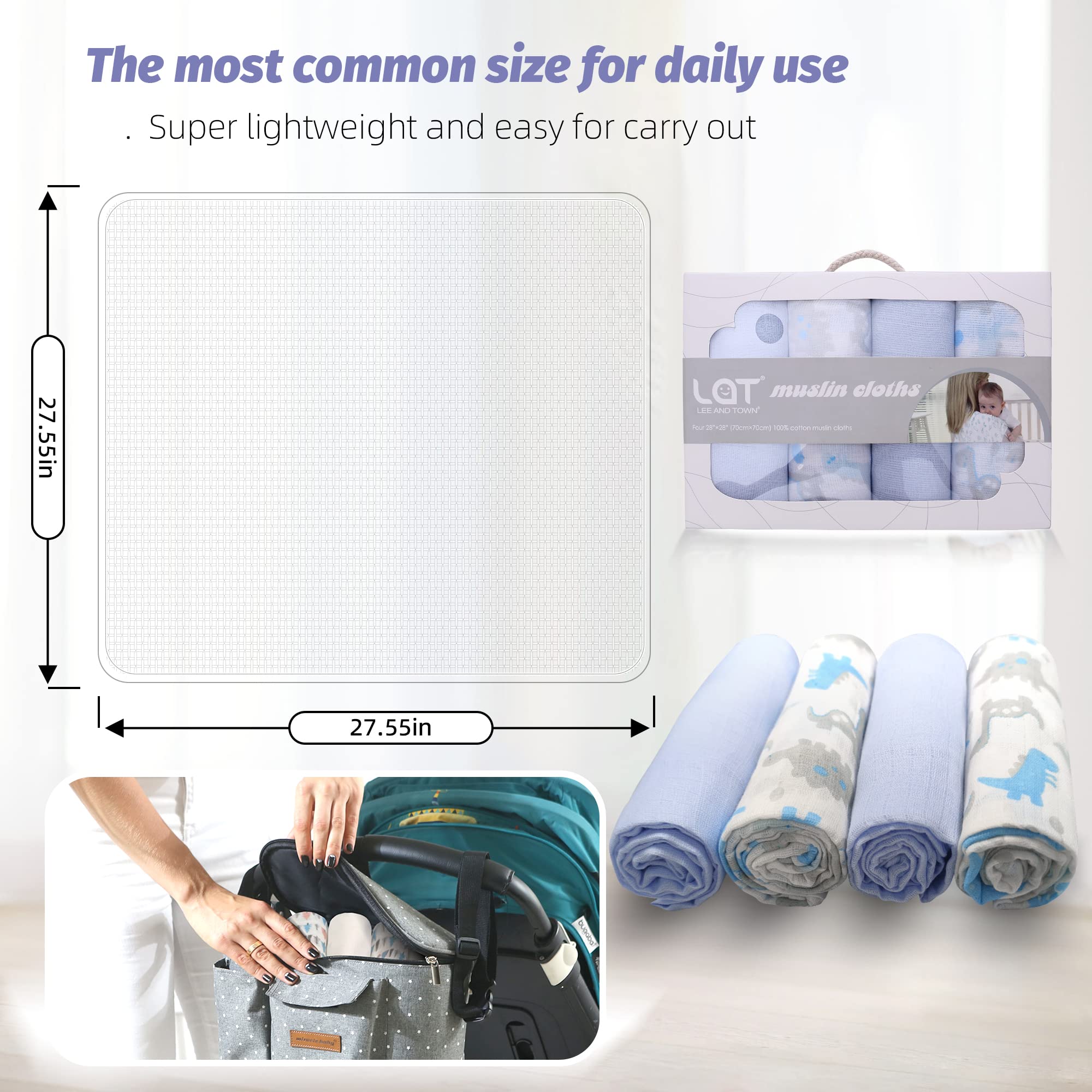 Panni In Mussola MuslinZ Per Bambini - Confezione Da 6, 70x70 Cm, Cotone Morbido