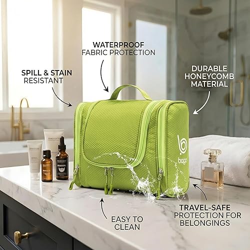 Miniatura 4 de Bolsa de Aseo de Viaje Bago Bolsa de Aseo Impermeable Colgante Bolsa de Aseo Grande para Baño y Viaje Organizador de Bolsa para Artículos de