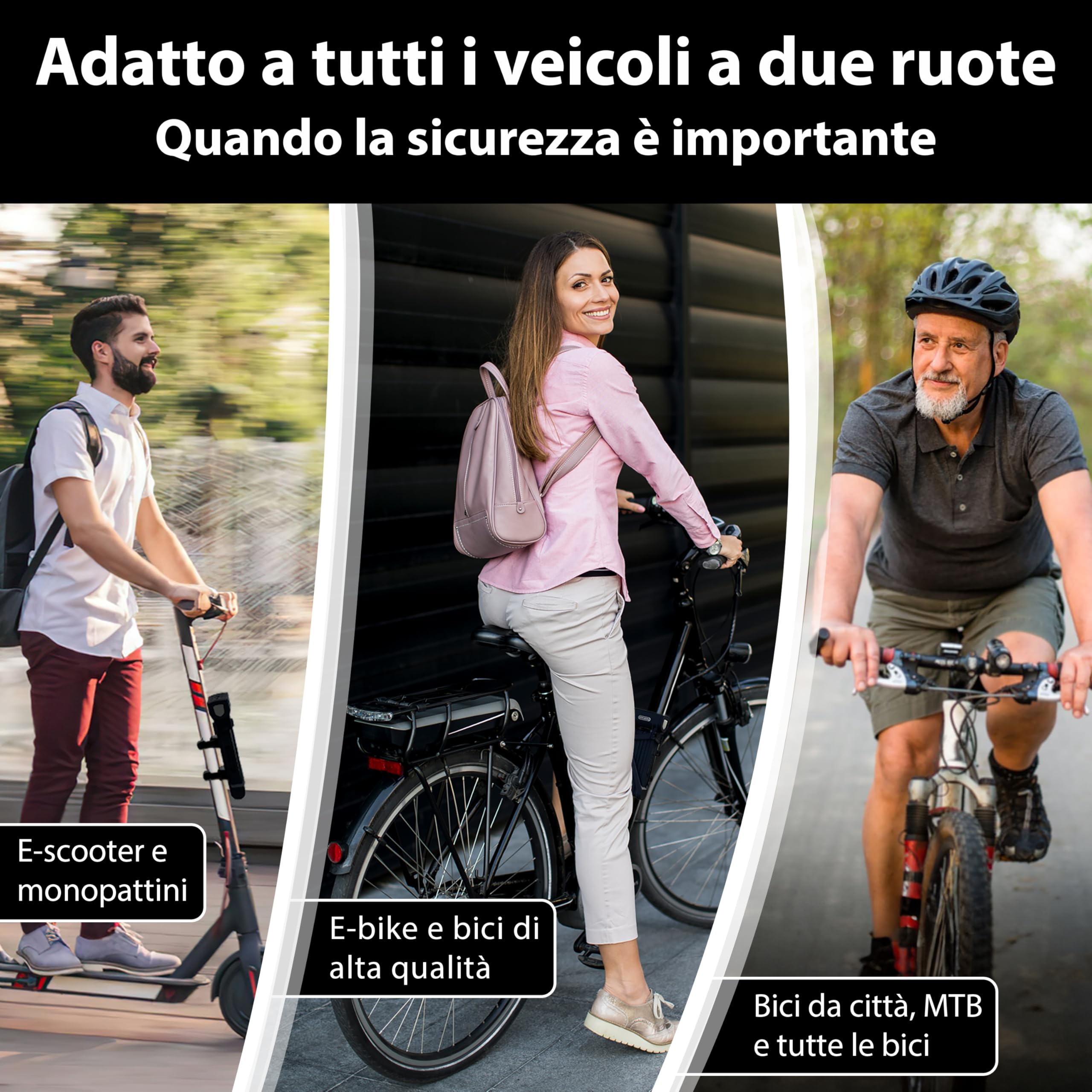 KOHLBURG Antifurto pieghevole bici 110cm chiave [resistente ai tronchesi] come antifurto per bicicletta elettrica – Antifurti per bicicletta ad alta sicurezza con supporto e-scooter – Bike Lock