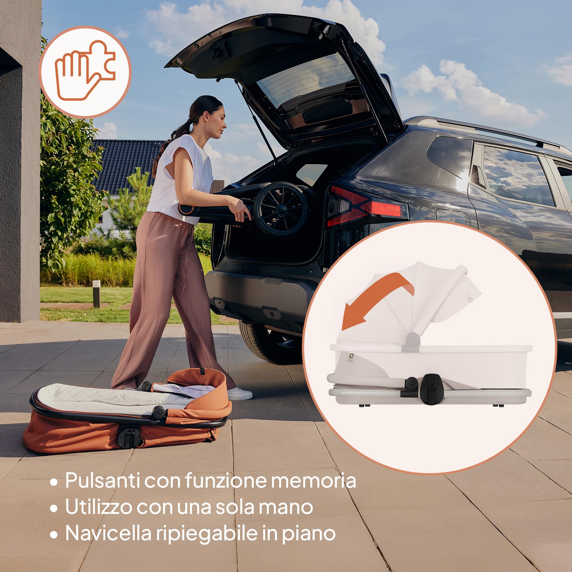 LIONELO LAYLA - Passeggino 3 in 1, 0-48 mesi fino a 22 kg Navicella fino a 9 kg, regolazione dello schienale e dei piedi, AiryDots, ruote in PU girevoli a 360 ° Ammortizzazione totale Booth XXL