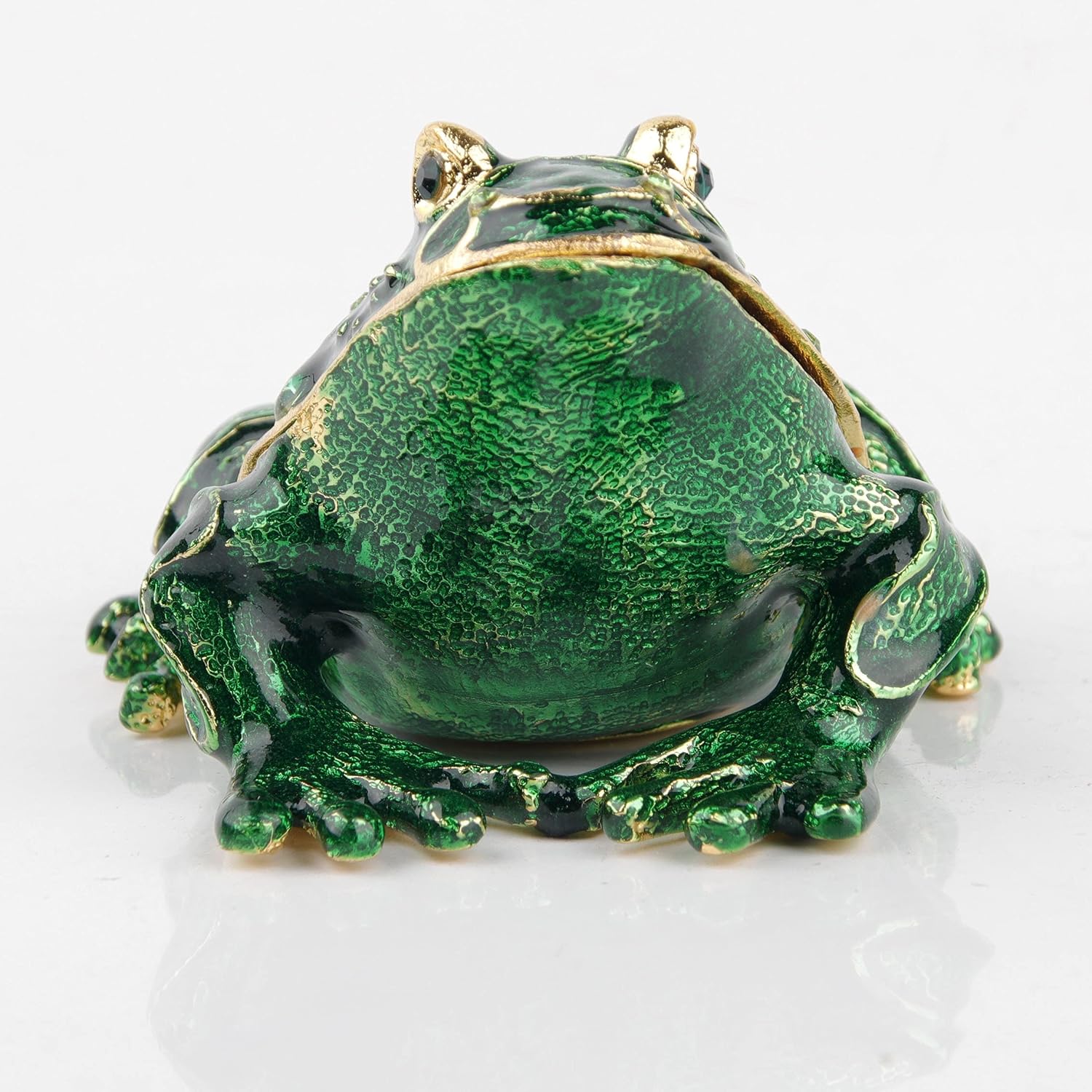 SEVENBEES Large Frog Trinket Box Hinged Jewelry Boxes Hand Painted Enameled Frog Figurine Collectibles Gift for Home Decor - Image 6