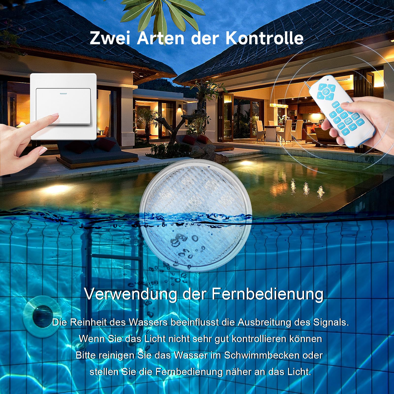 Par56 iluminación de la piscina 42W luz subacuática RGB luz de la piscina con control remoto luces de la piscina luz de la piscina 12V AC/DC IP68
