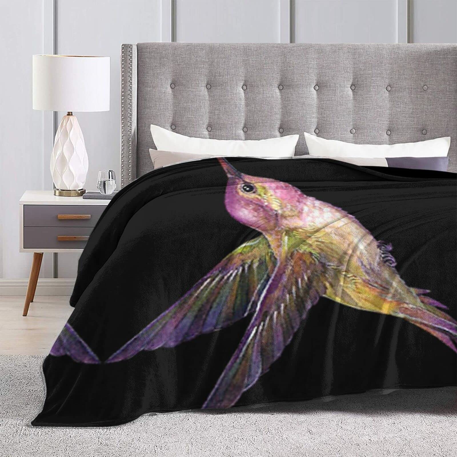 Coperta In Flanella Con Colibrì E Fiori – Morbida E Leggera 101x127 Cm | REETOOK