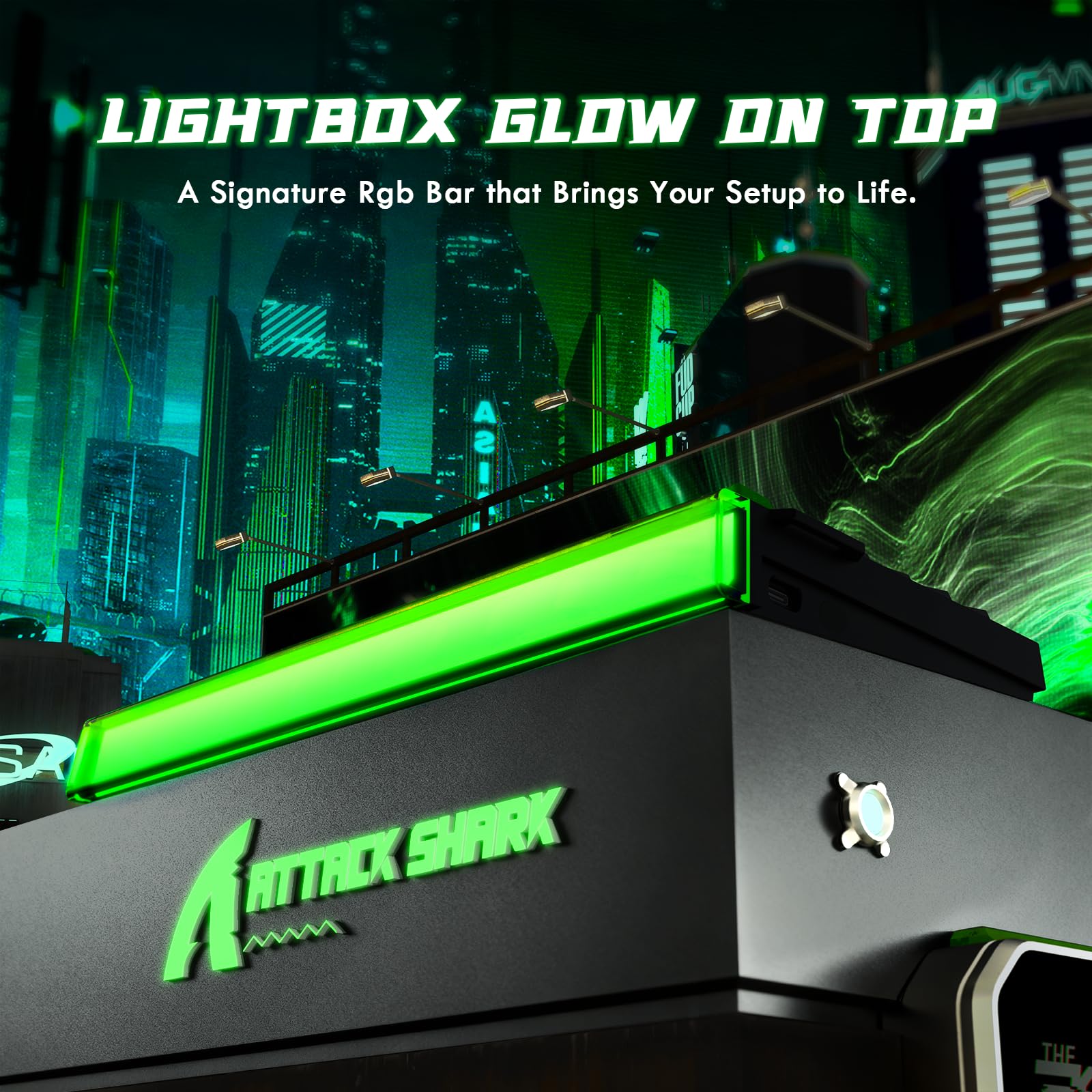 ATTACK SHARK R85 HE Tastiera Rapid Trigger 8000Hz, Precisione RT di 0,005mm, Tastiera Gaming Cablata 75%, Scatola Luminosa RGB, Switch Magnetici Hall, Attuazione Regolabile, Snap Tap, Nero