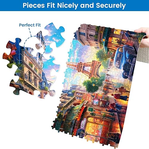 Miniatura 5 de Paquete de 2 rompecabezas para adultos de 1000 piezas, rompecabezas difíciles del Big Ben y la Torre Eiffel para adultos, rompecabezas duro,