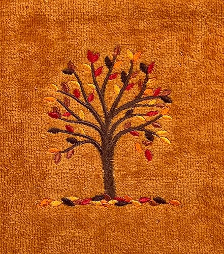 Miniatura 7 de Serafina Home Toallas de mano de baño de otoño, decoración de baño, casa de campo, toallas de algodón óxido de terracota con hojas que caen de árbol