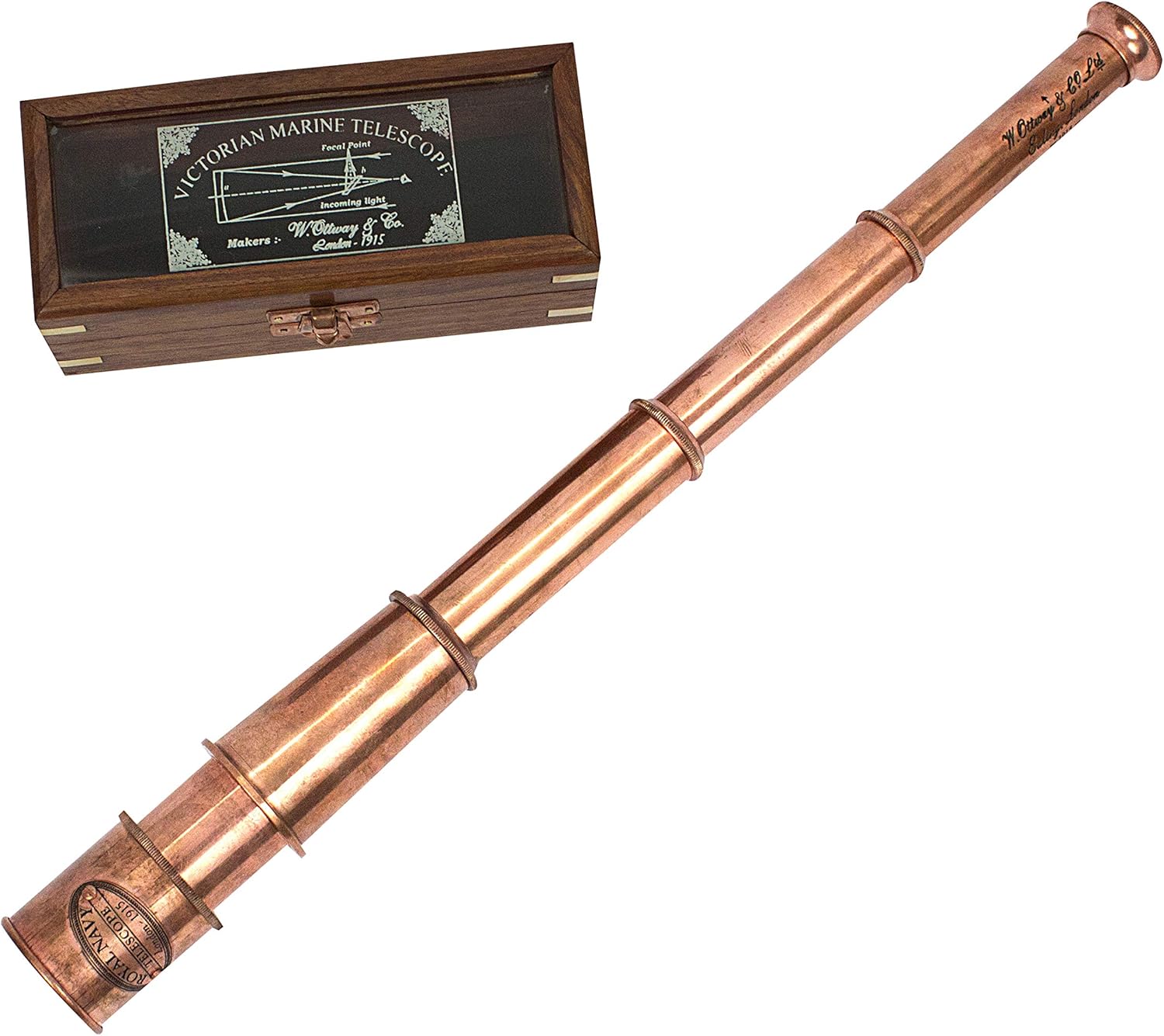 Weekly Top Sale Vintage 1915 Retro Sailor Marine Telescope Copper Antique Royal Navy Gift Item Top Brands Vintage 1915 Retro Sailor Marine Telescope Copper Antique Royal Navy Gift Item