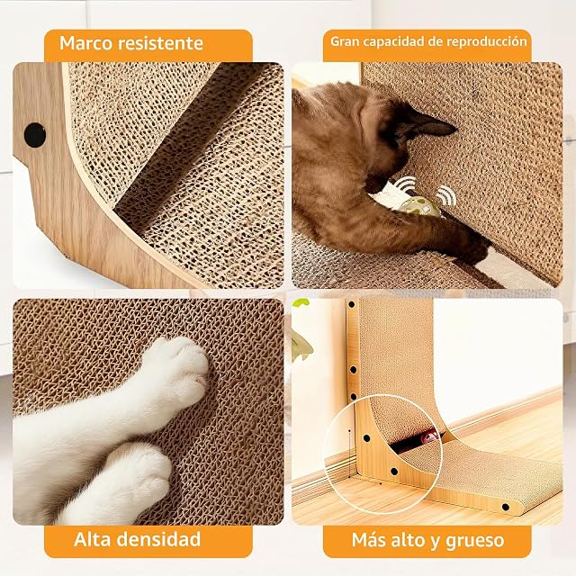 Foto 3 de 8 de ZQEJEFD Rascador para Gatos 70 cm, Rascador Vertical en Forma de L, con Juguete para Gatos