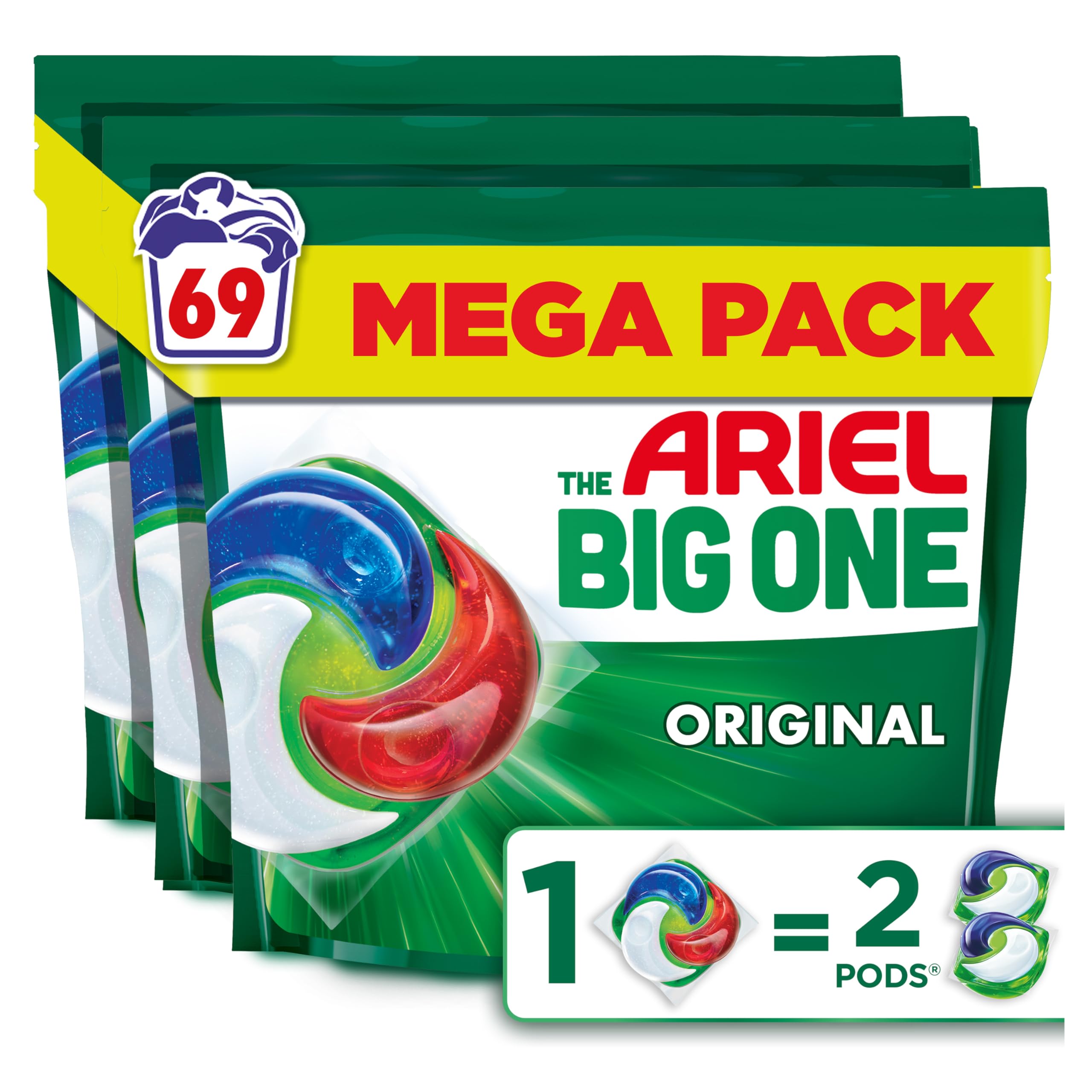 Ariel The Big One PODS Laundry Capsules, 69 Washes (3 X 23 - View #11